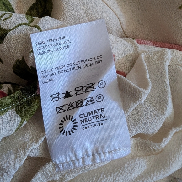 NWOT Reformation Castel Floral Tie Neck Midi Dress – Cottagecore Prairie – 8 - Picture 13 of 13